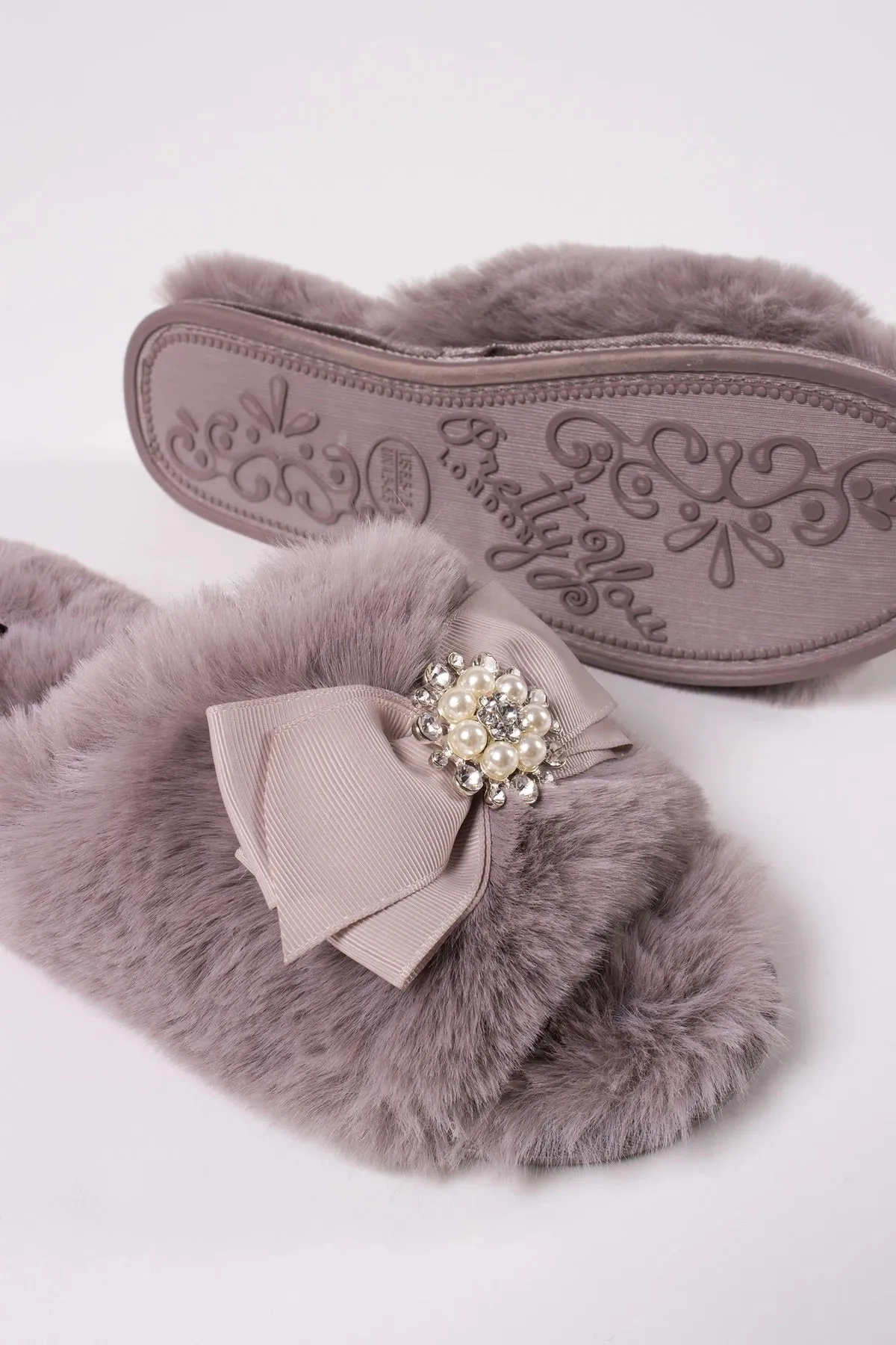 ANYA MINK SLIDER SLIPPERS