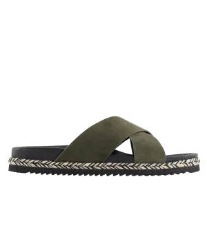 Breno Espadrille Sandal in Dark Olive