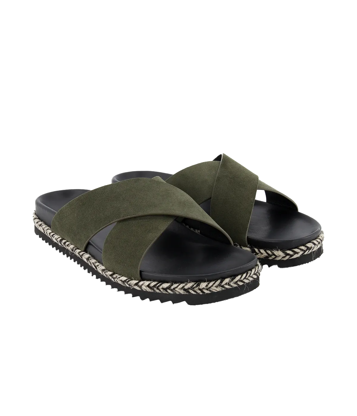 Breno Espadrille Sandal in Dark Olive
