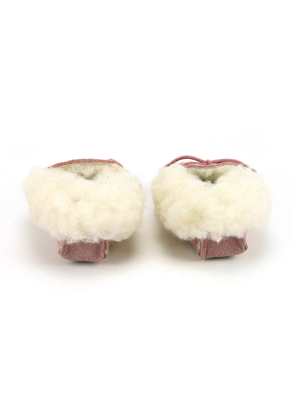 British Made Pink Children's Moccasins with Collar