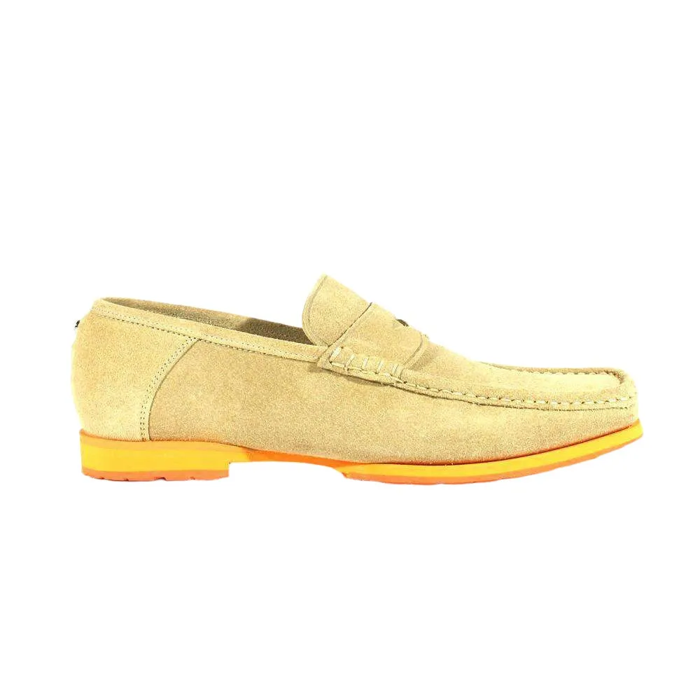 Cesare Paciotti Luxury Italian Men's Designer Shoes Sabbia Suede Beige Moccasins (CPM2355)