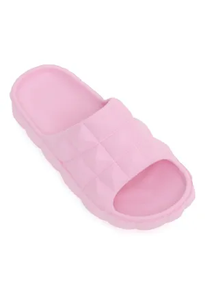 CHIC PATTERN SLIDES-PINK