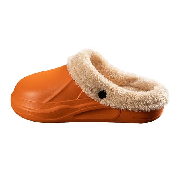 Groovywish Women 2-in-1 Anti-slip Slippers Removable Fur Indoor Footwear