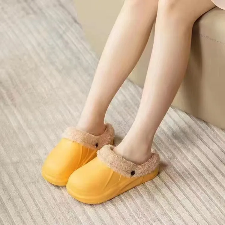 Groovywish Women 2-in-1 Anti-slip Slippers Removable Fur Indoor Footwear