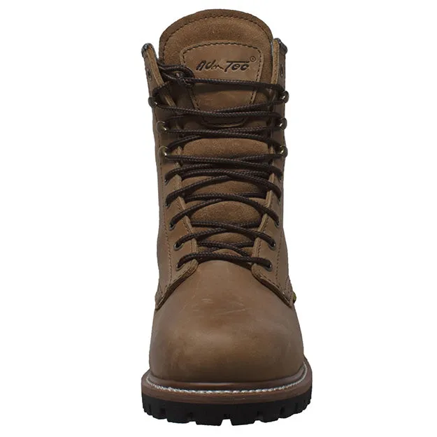 Men's 9" Waterproof Logger Brown Leather Boots