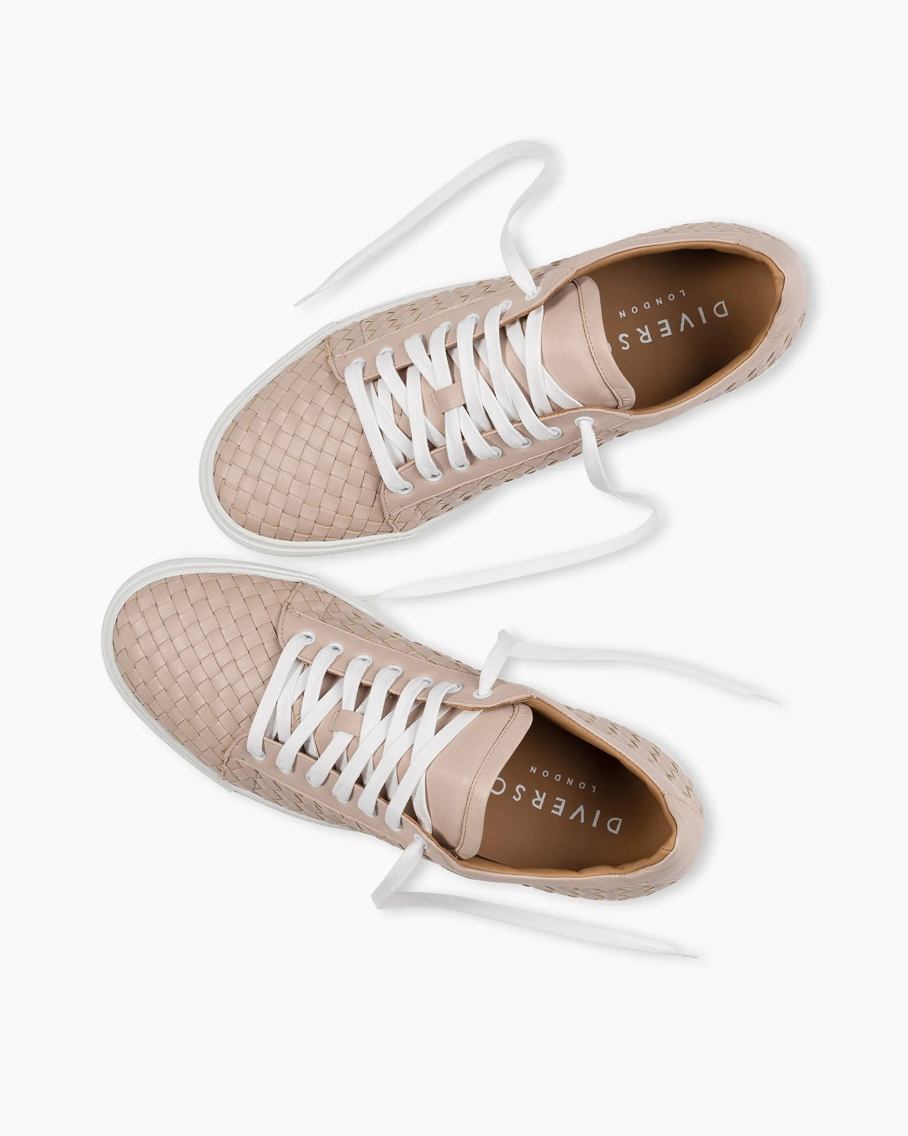 Nude Pink Hand Woven Sneakers