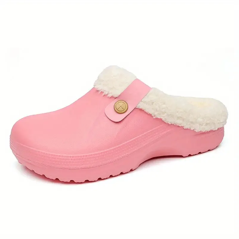 Soofeet New Orthopedic Women Winter Clogs Waterproof Soft Fur Sandals