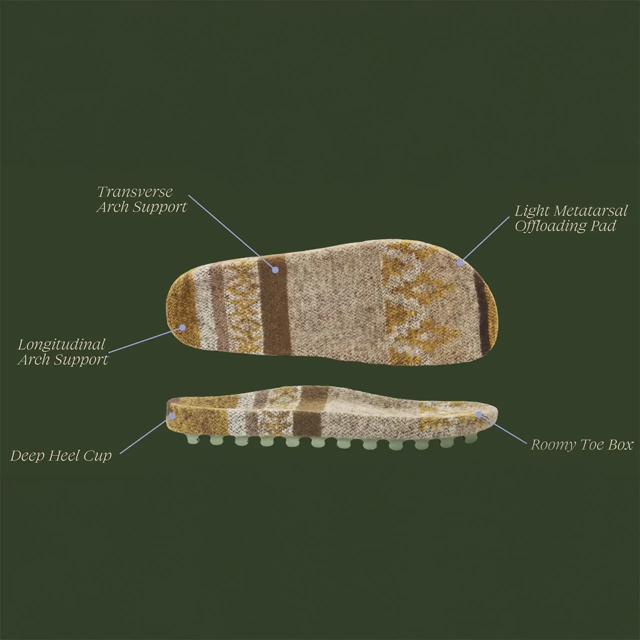 The Woolie Burro - Forest Elf Green with Ashland - Womens
