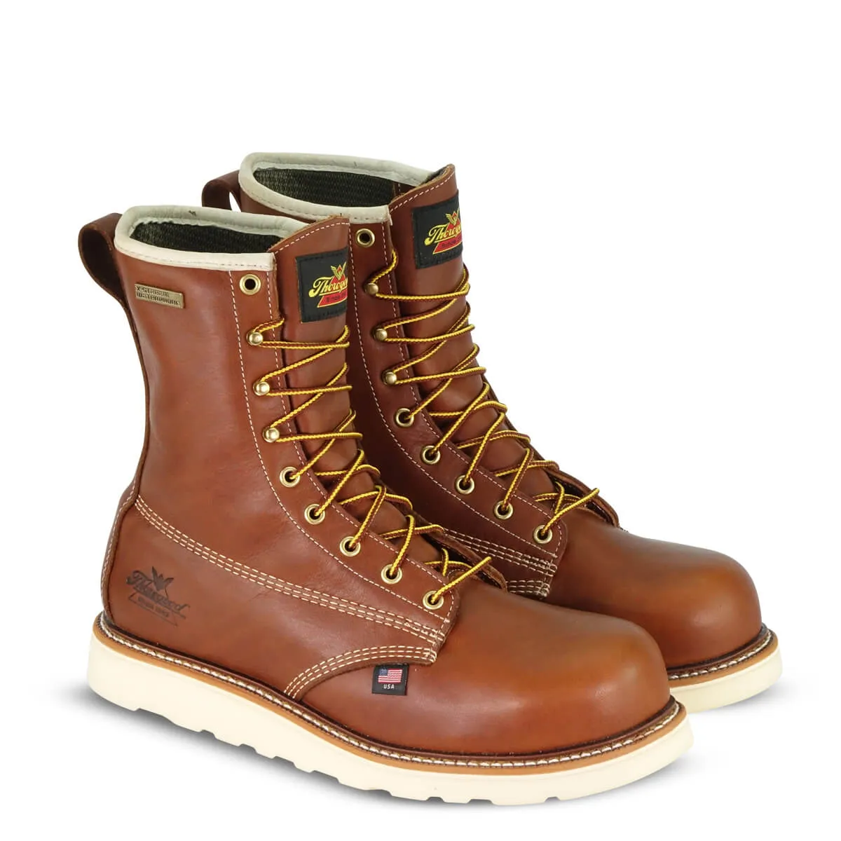 Thorogood  Wterproof – 8″ Tobacco Comp Toe Max Wedge | Made in USA